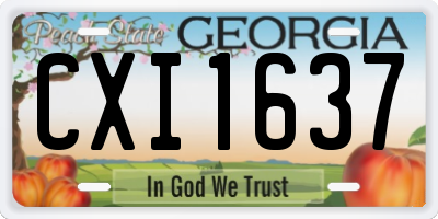 GA license plate CXI1637
