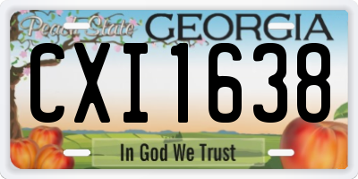 GA license plate CXI1638