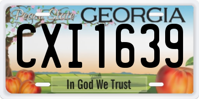 GA license plate CXI1639