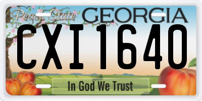 GA license plate CXI1640