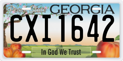 GA license plate CXI1642
