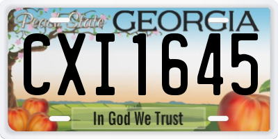 GA license plate CXI1645