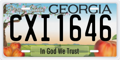 GA license plate CXI1646