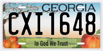GA license plate CXI1648