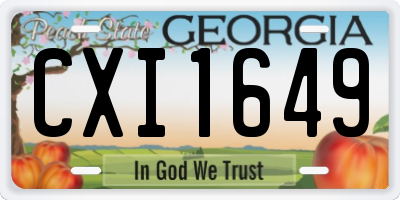 GA license plate CXI1649