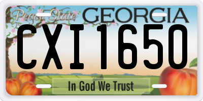 GA license plate CXI1650