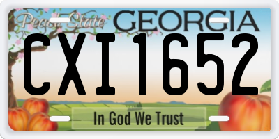 GA license plate CXI1652