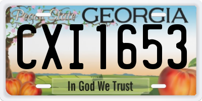 GA license plate CXI1653