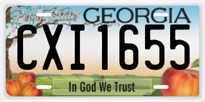 GA license plate CXI1655
