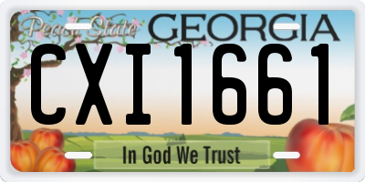 GA license plate CXI1661