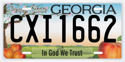 GA license plate CXI1662