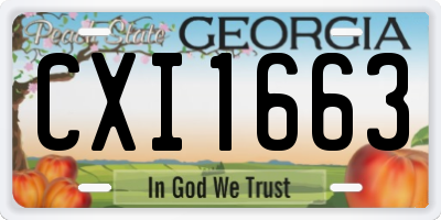 GA license plate CXI1663