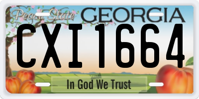 GA license plate CXI1664