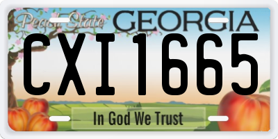 GA license plate CXI1665