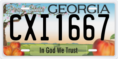 GA license plate CXI1667