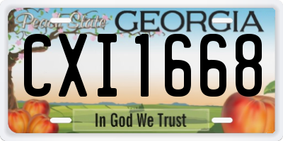 GA license plate CXI1668