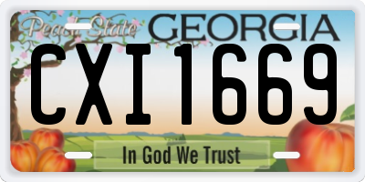 GA license plate CXI1669