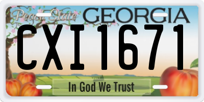 GA license plate CXI1671