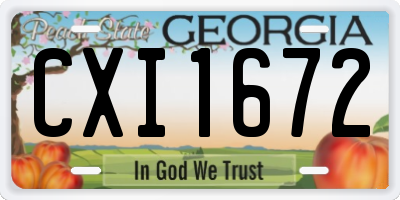 GA license plate CXI1672