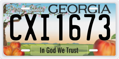GA license plate CXI1673