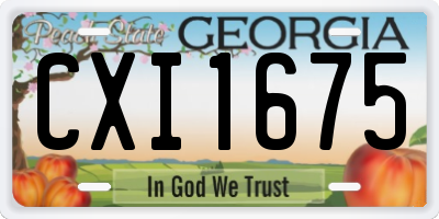 GA license plate CXI1675
