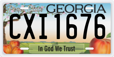 GA license plate CXI1676
