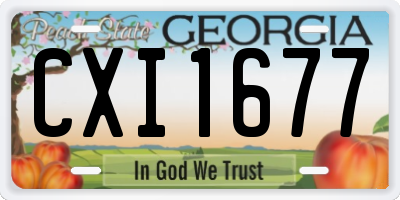 GA license plate CXI1677