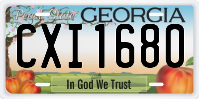 GA license plate CXI1680