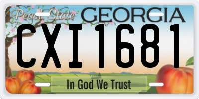 GA license plate CXI1681