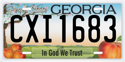 GA license plate CXI1683