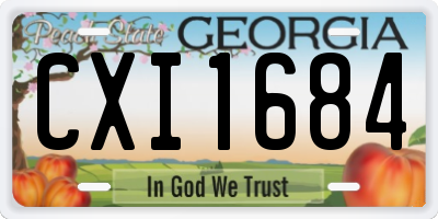 GA license plate CXI1684