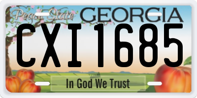 GA license plate CXI1685