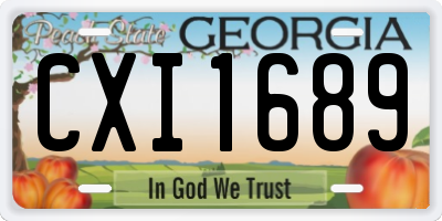 GA license plate CXI1689