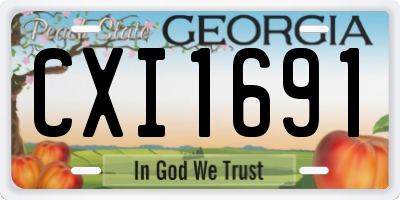 GA license plate CXI1691