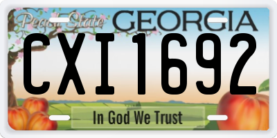 GA license plate CXI1692