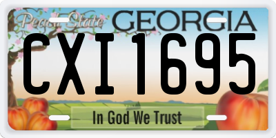 GA license plate CXI1695