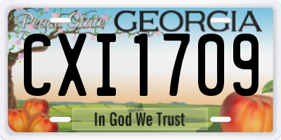 GA license plate CXI1709