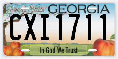 GA license plate CXI1711