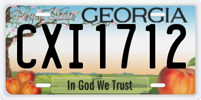 GA license plate CXI1712
