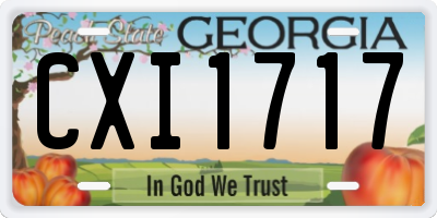 GA license plate CXI1717