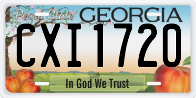 GA license plate CXI1720