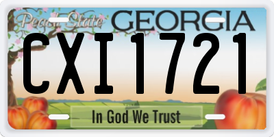 GA license plate CXI1721