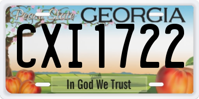 GA license plate CXI1722