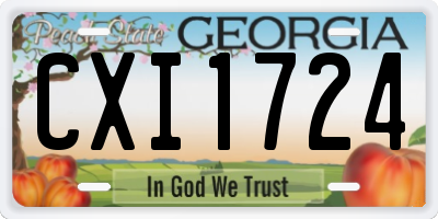 GA license plate CXI1724