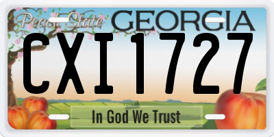 GA license plate CXI1727