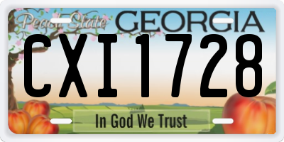 GA license plate CXI1728