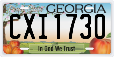 GA license plate CXI1730