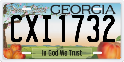 GA license plate CXI1732