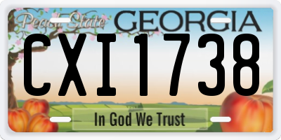 GA license plate CXI1738