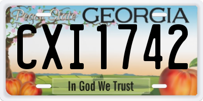 GA license plate CXI1742